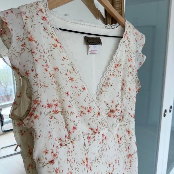 90s Vintage midi dainty floral dress 🤍🍋 - Picture 8 of 10